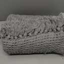 H.VERSAILTEX Waffle Bath Runner Rug Long Bath Mat Super Absorbent Boho Bath Rugs Non Slip Bath Runner for Bathroom Floor Machine Washable Dry Fast Bathroom Rugs with Tassels, 24" x 72", Dove