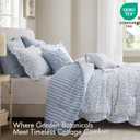 Madison Park Blue Floral Comforter Set Queen, 5PC Reversible Bedding Set | Botanical Print Bed Set with Scalloped Edges, Vintage Bedding with Decorative Pillows & Shams, All Season, Machine Washable