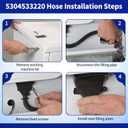 5304533220 Washer Fill Hose Compatible with Frigidaire, 5304533220 Washing Machine Hose Assembly Replaces 5304508358 809191901 AP7194866 PS16745853