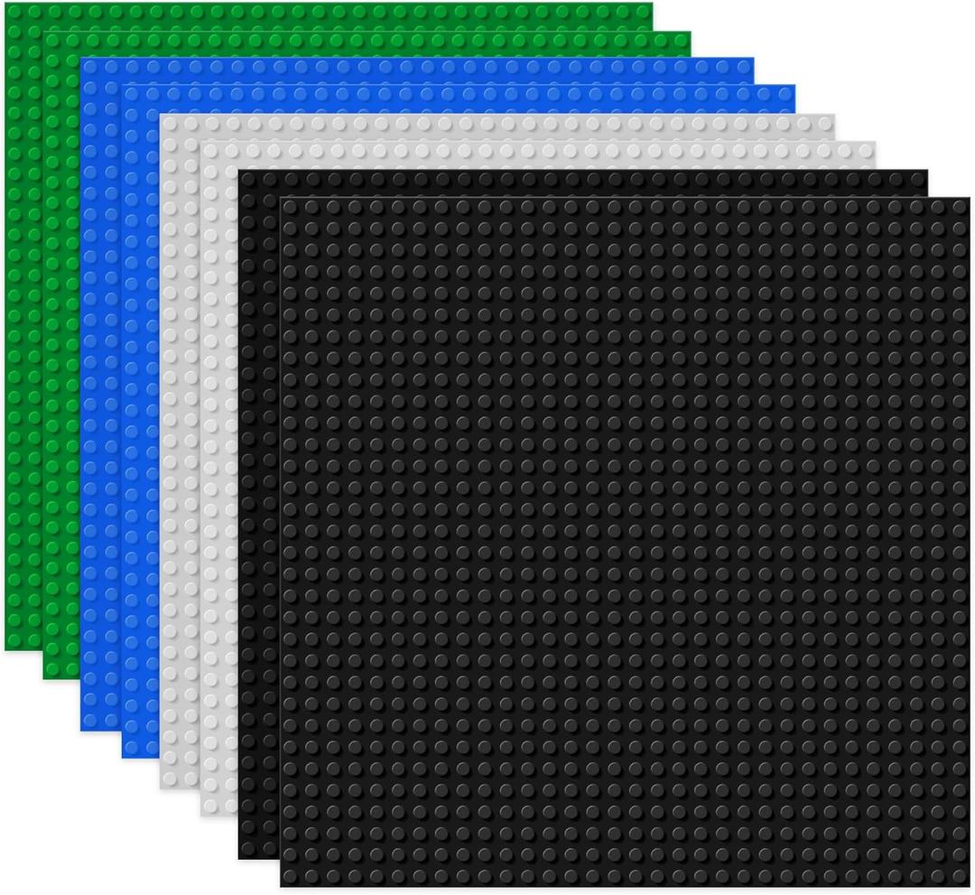 8 Pack Classic Baseplates Board for Building Bricks, Compatible with All Major Brands, Platforms Base Building Sheet for Activity Table Build on Mat Accessories for Kids Teens Adults, 10" x 10" (4pcs)