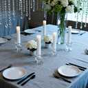 80 Pcs Glass Candlestick Holders Bulk 2.5 Inch Clear Glass Small Ritual Candle Stand Taper Candle Holders Table Centerpieces for Christmas Wedding Party Dining