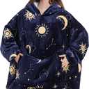 Aemilas Wearable Blanket Hoodie - Warm Sherpa Blanket Sweatshirt as Gifts for Adult Women Mom Men, One Size Fits All