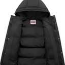WULFUL Kids Boy's Winter Coat Hooded Puffer Windbreaker Warm Cotton Jacket Parka Down Outdoor Coats (Black)