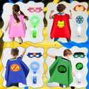 KUBUSFLY Superhero Capes for Kids, 8 Pack Halloween Costumes with Capes Masks Dress Up Set for Cosplay Party Birthday Halloween Christmas Gifts Toys for Boys Girls Kids Toddler 3+