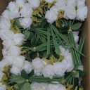 Jexine 240 Pcs Artificial Rose Flowers Bouquet Silk Realistic Flowers Bulk Centerpieces DIY Bride Fake Rose for Home Bridal Wedding Party Decorations(White)