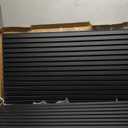 Art3d 2 Wood Slat Acoustic Panels for Wall and Ceiling - 3D Fluted Sound Absorbing Panel with Wood Finish - Matte Black