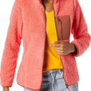 Amazon Essentials Women's Sherpa Long-Sleeve Mock Neck Full-Zip Jacket with Woven Trim (Plus Size)X XL