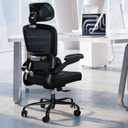 Office Chair Ergonomic Desk Chair with Lumbar Support Black Pu, 1
330 LBS Home Office Desk Chairs with Headrest, Reading Chair with Flip-up Armrests, Comfortable Computer Chairs Gaming Chair