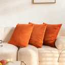 Round Corduroy Pillow Heaboard Decorative Throw Pillows with Insert for Sitting Up in Bed Backrest Body Support Sofa Daybed Dorm Bedroom (18''*18'', Fall Orange)