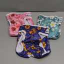 Pet Soft Washable Female Diapers (3 Pack) Female Dog Diapers, Comfort Reusable Doggy Diaper for Girl Dog in Period Heat (Cute Flower, M) (Medium:14''-19'')