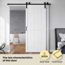 SmartStandard 34in x 84in Double MDF Sliding Barn Doors with 6FT Bypass Barn Door Hardware Kit, Save Space, Waterproof, Easy Install, Fit 56in-60in Openning, White