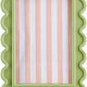 AceOrbit 4x6 Inches Light Green Flower Wavy Scalloped Picture Frame Cute Wavy Edge Wooden Real Glass Photo Frame for Desktop Display Home Decor Family Friends Wedding Graduation Gifts