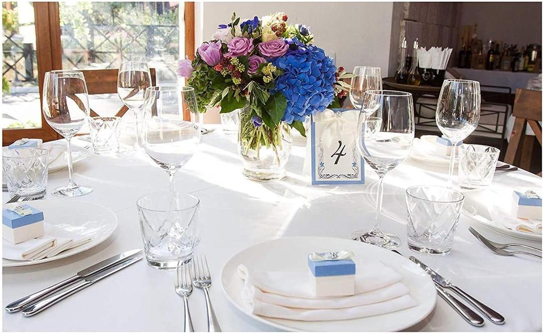 SPRINGROSE Ecoluxe 90 Inch Round White Tablecloth 10 Set | Sleek & Elegant Touch, Crease & Wrinkle Resistant Polyester | for Wedding Receptions, Banquets, Parties, Showers, and Restaurants