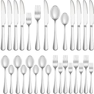 20 Piece Silverware Set Service for 4,Premium Stainless Steel Flatware Set,Mirror Polished Cutlery Utensil Set,Durable Home Kitchen Eating Tableware Set,Include Fork Knife Spoon Set,Dishwasher Safe
