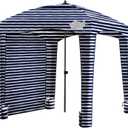 Qipi Beach Cabana - Easy to Set Up Canopy, Waterproof, Portable 6' x 6' Beach Shelter, Included Side Wall, Shade with UPF 50+ UV Protection, Ultimate Sun Umbrella - for Kids, Family & Friends (Sailor Stripes)