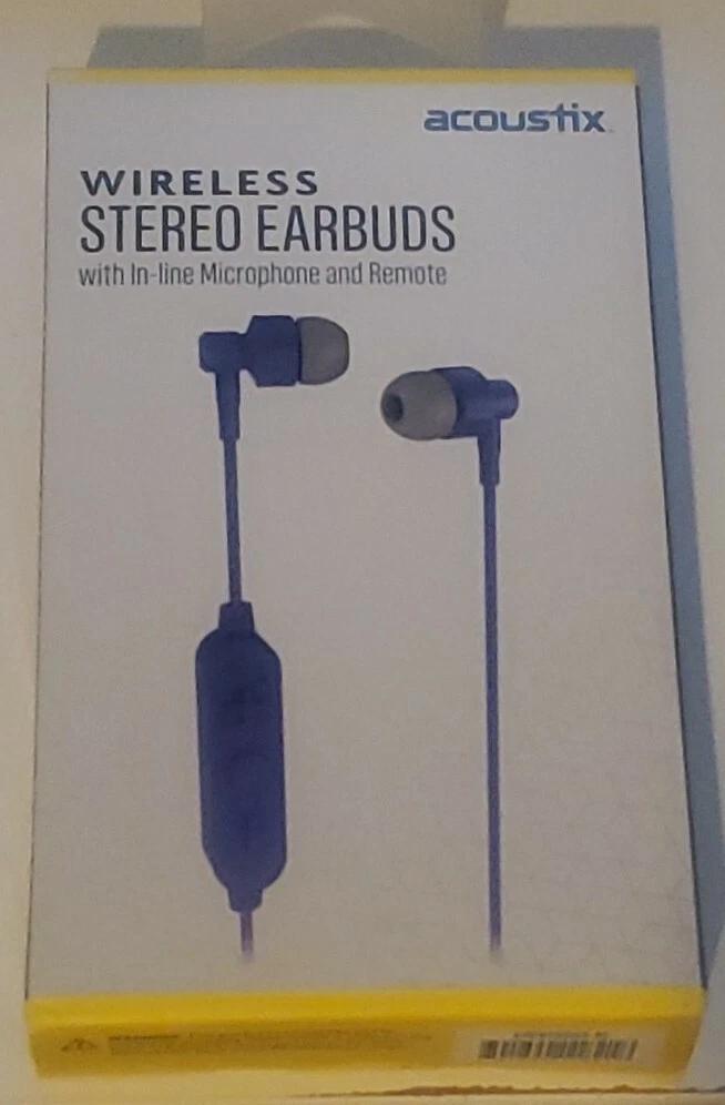 Acoustix Wireless Stereo Earbuds w In-Line Microphone and Remote Pack of 3