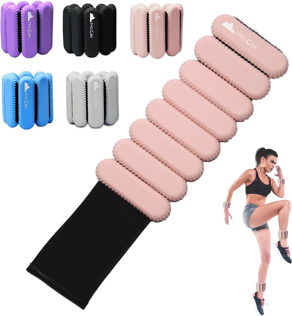 2Lbs Wrist Ankle Weights for Women - Wearable Arm Leg Bangles Weight Set of 2(1Lb Each) Adjustable Weighted Wristbands for Home Gym Workout, Walking, Pilate, Yoga, Exercise, Barre, Strength Training