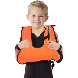 Inflatable Snorkel Vest for Kids, Portable Snorkeling Jackets for 50-110 lbs Boys & Girls (Orange)