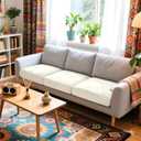 Hokway Stretch Couch Cushion Covers, 3 Piece Individual Sofa Cushion SlipcoversJacquard Sofa Seat Slipcover Set, Non-Slip Protector for Cushion (Creamwhite,Small-3PC)