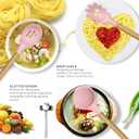 Silicone Kitchen Utensils Set - 446F Heat Resistant Cooking Utensil Sets, Spatula,Turner,Tongs,Spoon,Brush,Whisk, Wooden Handle Silicone Kitchen Gadgets Tools for Non-Stick Cookware BPA Free (Pink), Large