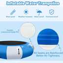 10 Ft Inflatable Water Trampoline, Floating Bounce Swim Platform with Rope Ladder for Lake & Water Sports