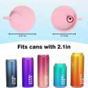 6 Pack Soda Can Lids with Straw,Reusable Can Lids,Silicone Pop Can Cover,BPA Free Silicone Cover,Fits Standard Cans for Soda,Beer,Juice