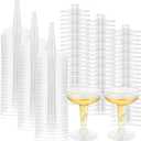 100 Pack Plastic Champagne Coupe Glasses, Disposable Plastic Party Champagne Glasses, 4 Oz Clear Cocktail Martini Margarita Cups for Birthday Wedding Party