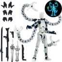 T13 Already Assembled Action Figure Accessories,T13 Multi-Jointed Movable,for Collectors Desktop Decorations t-13 Movability 3D Printed Toys (Luminous, 7.2inch)