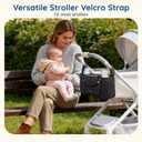 mommore Stroller Organizer with Insulated Cup Holders, Adjustable Stroller Caddy with Detachable Phone Bag, Stroller Accessories Fits for Uppababy, Doona, Jogger, Britax (Black)