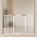 Extra Wide Baby Gate Fits 30-63 Inch Wide Opening, Toddler Pet Gate for Stairs Doorways Hallways Indoor, Walk Thru Large Long Dog Gates Pressure Mounted Black