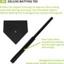 Champion Sports Deluxe Batting Tee Adjustable Rubber Baseball & Softball Tee on Home Plate, Multiple Styles
