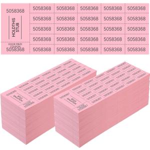 Kosiz 1000 Sheets 25 Bid Raffle Ticket Sheets Chinese Auction Tickets Numbers for Basket Events and Silent Auctions (Pink)