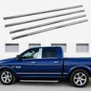 Polished Stainless Steel Window Sills Trims For 2009-2018 Ram 1500 2500 3500 HD Crew Cab/Mega Cab Trim Set
