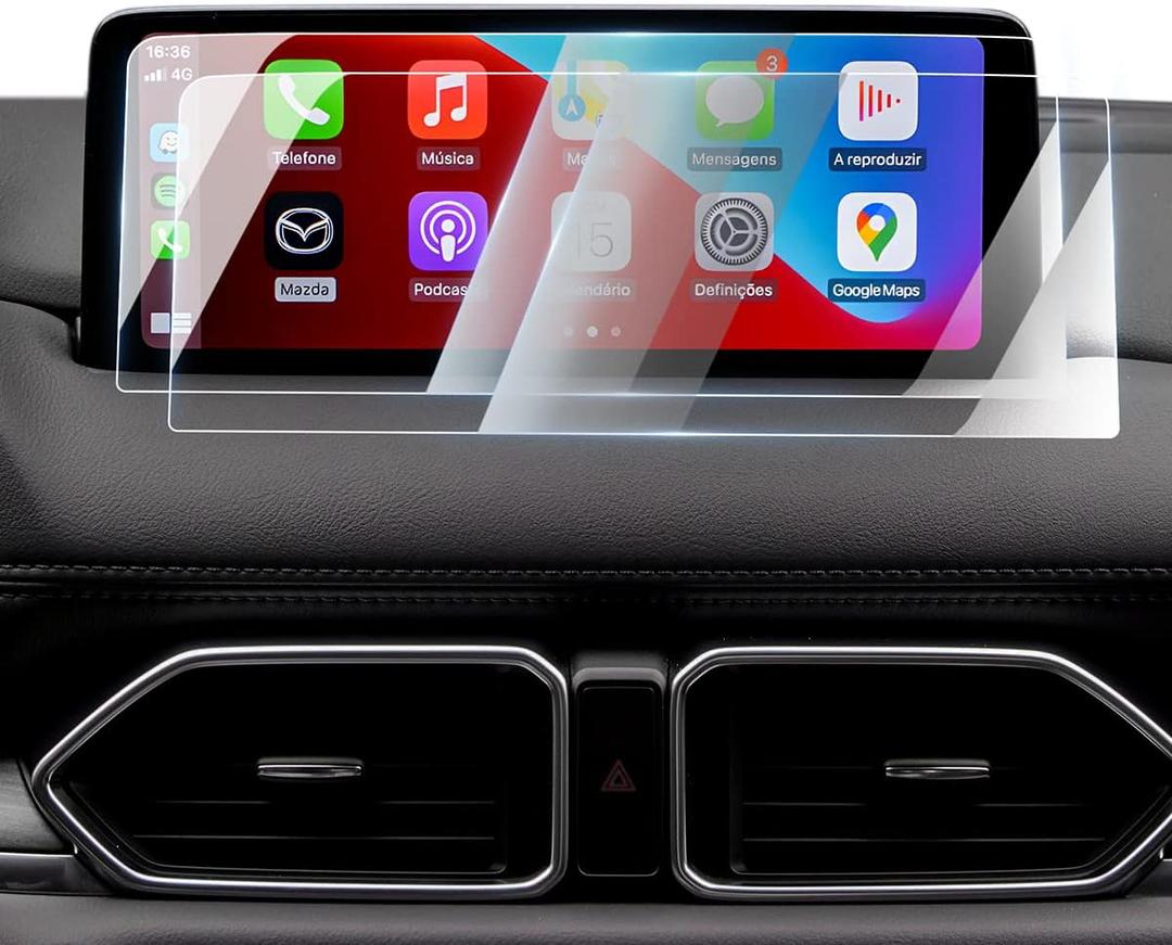 Karltys [Upgrade] 2 Pack 2021~2025 Mazda CX5/CX-9 10.25-Inch Screen Protector[No Glare & Fingerprint] for Touchscreen Navigation Display Protective Film Tempered Glass