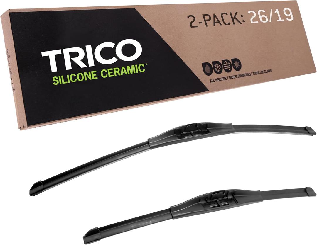 TRICO Silicone Ceramic (90-2619) & Inch Pack of 2 Automotive Replacement Windshield Wiper Blades For my Car, Ceramic Coated Silicone Super Premium All Weather Beam Blade for Select Vehicle Models