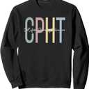 Certified Pharmacy Technician Boho CPhT Sweatshirt (Black, XL)