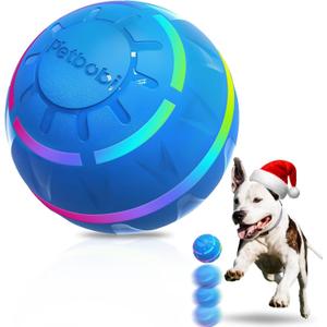 Petbobi Active Rolling Ball for Dogs Interactive Dog Ball with LED Flash Light, Includes Self-Moving Toys for Medium Large Dogs to Chase and Self Play, USB Rechargeable