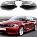 Side Door Mirror Cap Covers Compatible with BMW E87 2004-2006, E81 2005-2009, E82 E88 2007-2009, E90 E91 2005-2007, E92 E93 2006-2009, 330i 328i 325i Pre-facelift