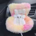 Doll Car Seat for 3–8 inch Figures, Compatible with Labubu and Other Plushes, Blind Box Dolls & Vinyl Collectibles, Includes Air Vent Clip & Desktop Stand, Cute Car Ornament for Collectors