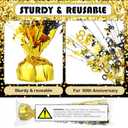 3 Pcs Happy 60th Birthday Table Decorations 60th Birthday Centerpieces for Table Metallic Gold Gleam 60th Wedding Anniversary Decorations Party Supplies for Black and Gold 60 Year Old Party, 14 Inch