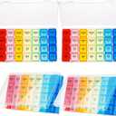 Hsei 4 Pack Pill Organizer Monthly XL Large Weekly Pill Organizer 4 Times a Day Box 7 Day Moisture Proof 4 Weeks Case Large(10.2 x 5.5 x 1.4 Inch)