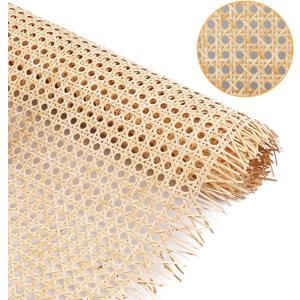 14" Width Cane Webbing 3.3Feet, Natural Rattan Webbing for Caning Projects, Woven Open Mesh Cane for Furniture, Chair, Cabinet, Ceiling