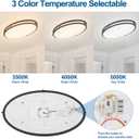 DAKASON 24Inch Oval LED Kitchen Ceiling Light Flush Mount, 40W Big LED Light Fixture Ceiling for Living Room, 3500K/4000K/5000K Dimmable, Modern for Dining Room/Laundry, Oil Rubbed Brown