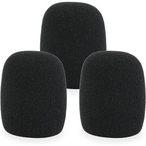 LEFXMOPHY SM57 Windscreen, Mic Foam Replacement for Shure SM57 Vocal Microphone Pop Filter, Black Noise-cancellation Windsock Cover 3-pack