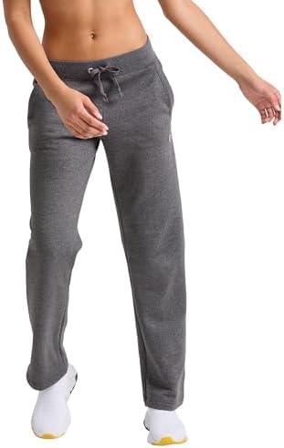 Champion Women's Open-Bottom Fleece Sweatpants, Standard Fit, Midweight, Medium