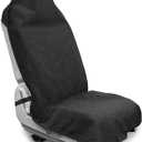Waterproof Sweating Car Seat Cover for Post Gym Workout, Running, Swimming, Beach and Hiking, Universal Fit Non-Slip Towel Bucket Seat Protector for Cars SUV Trucks, Machine Washable (Black)