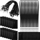 Fulmoon 25 Sets Leather Badge Holders with Lanyards Bulk Graduation Vertical ID Card Holder with Lanyard Detachable Neck Lanyard(Black)