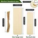 Zonon 36 Sets 6 x 2 Inch Large Size Wood Bookmarks Blank DIY Kit Unfinished Wooden Hanging Tags Rectangle Blank Bookmark Ornaments with Ropes for DIY Crafts, Wedding Birthday Party Decors