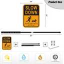 Felexdo Large Slow Down Sign with Stake, 14”x10”Kids and Pets at Play Yard Metal Sign with 36”Strong Steel Stake Easy Installation for Street or Roa