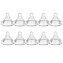 Silicone Replacement Nipple, Small Flow Nipples for Wide Neck Bottles, 0+ Months, 10 Count